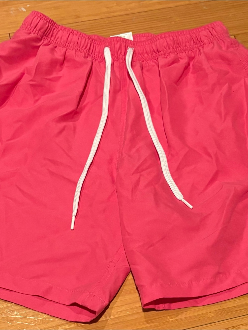 Calvin Klein Hot Pink Swim Trunks with White Drawstring